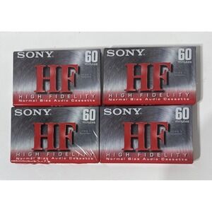 Sony HF 60 Normal Bias High Fidelity Audio Cassettes C-60HFC NEW LOT Of 4